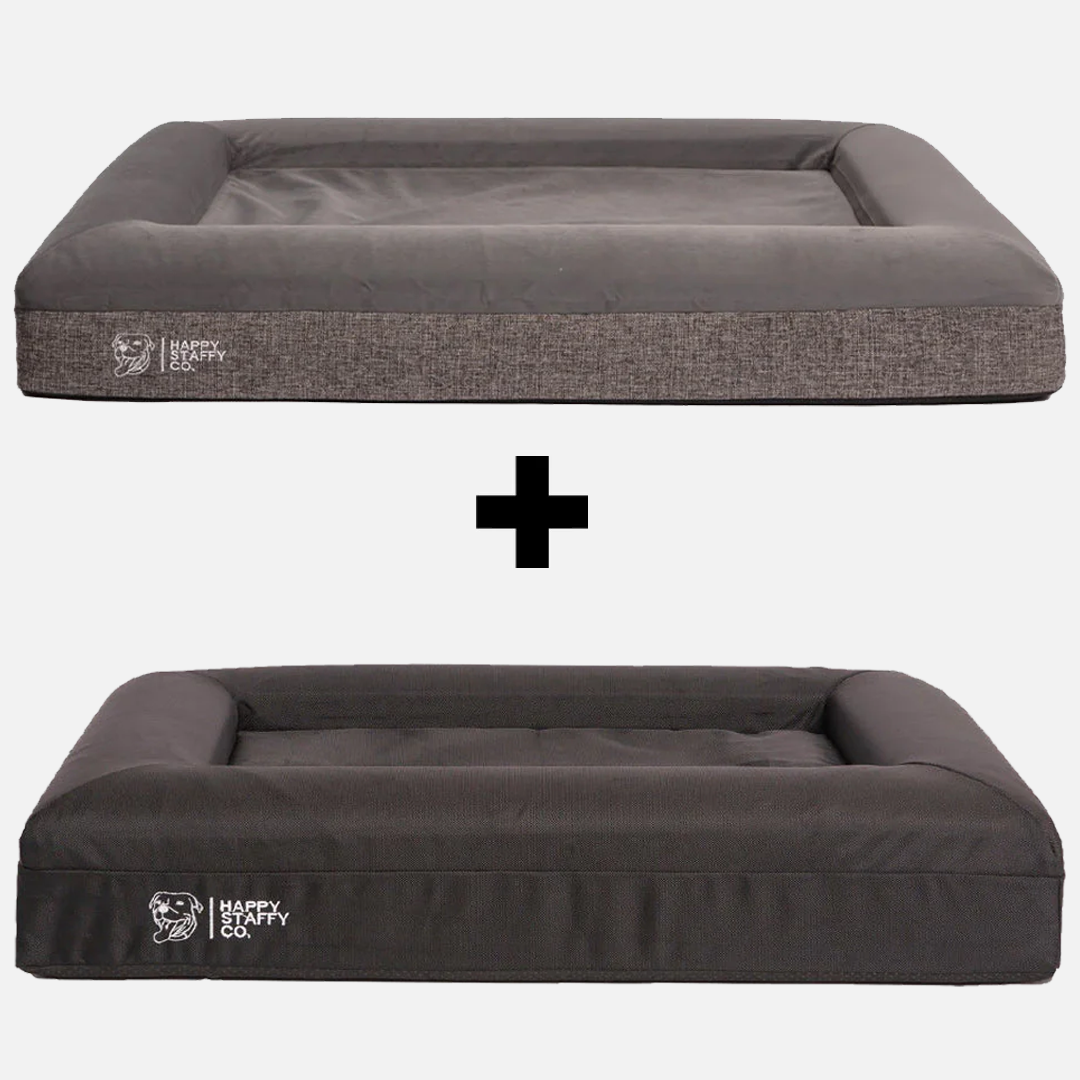 Orthopedic Memory Foam Bed + Durable Bed Cover Combo